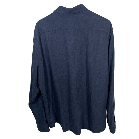 Untuckit Fuligni Brushed Flannel Shirt Mens XXL Blue Button Up 100% Cotton L/S - Picture 7 of 7